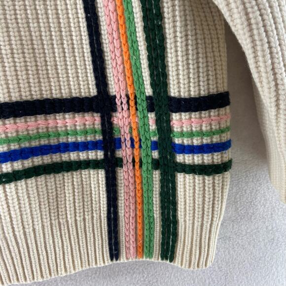 Tory Burch Sport Merino Wool Striped Sweater Size Medium - Picture 8 of 8